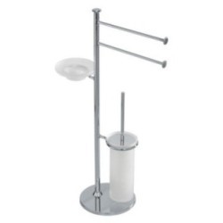 CLASSICA Piantana con elementi mobili - 2 porta salviette, porta sapone e scopino -