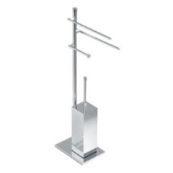 DECO' Piantana con elementi mobili - 2 porta salviette, porta rotolo e scopino -