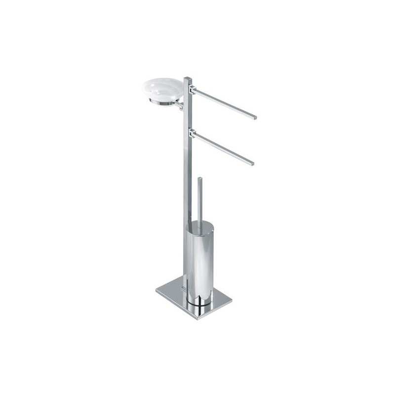 MATISSE Piantana con elementi mobili - porta salviette, porta scopino e porta sapone -