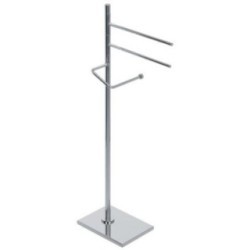 ZENITH Piantana con elementi mobili - 2 porta salviette e porta rotolo -