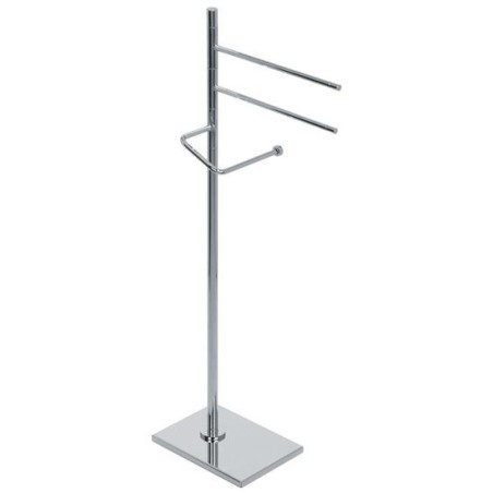 ZENITH Piantana con elementi mobili - 2 porta salviette e porta rotolo -