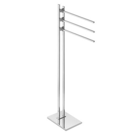 DIVA Piantana porta salviette in ottone cromato con 3 bracci mobili.