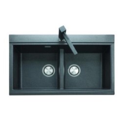 LUX 86.20 Lavandino cucina a due vasche finitura ultrametal 41 alluminio