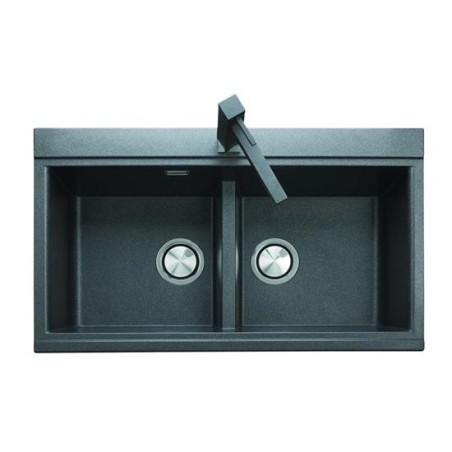 LUX 86.20 Lavandino cucina a due vasche finitura ultrametal 44 nero