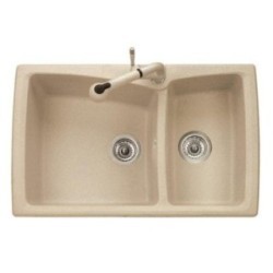 HARMONY 79.20 Lavello cucina a due vasche finitura micro ultragranit 90 bianco opale