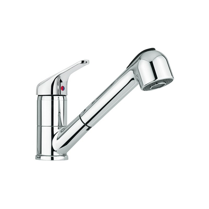 50 rubinetto cucina monocomando con doccia estraibile finitura bianco