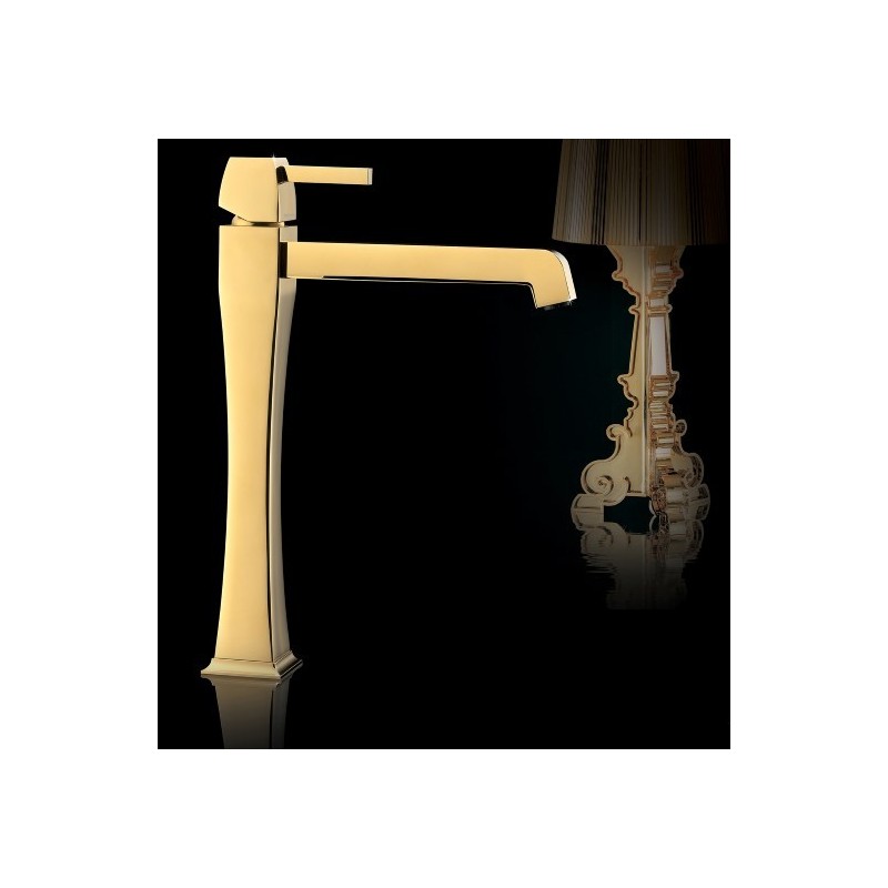 CHARLOTTE miscelatore monocomando lavabo alto senza scarico finitura oro