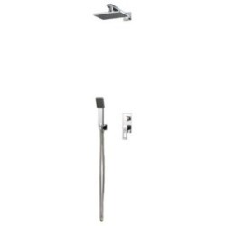 SHARK set doccia incasso con deviatore, soffione, presa acqua, doccetta e flessibile inox cromo