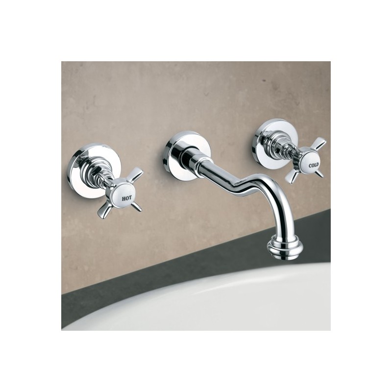 LIVINGSTONE batteria lavabo a parete finitura oro