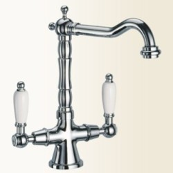 LOTUS Monoforo per lavabo con canna antica finitura oro