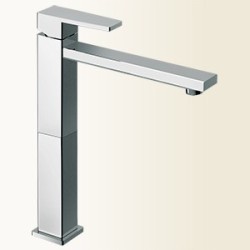 H2Q miscelatore monocomando lavabo con prolunga 200 mm e bocca lunga finitura nickel spazzolato