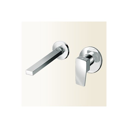 H2Q miscelatore monocomando lavabo a muro finitura nickel spazzolato