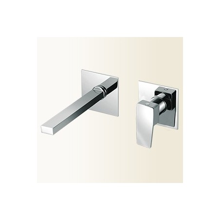 H2Q miscelatore monocomando lavabo a muro finitura nickel spazzolato