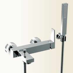 H2Q miscelatore monocomando vasca esterno finitura nickel spazzolato