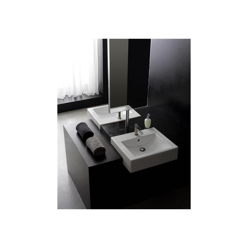 SQUARE 50D lavabo da semincasso