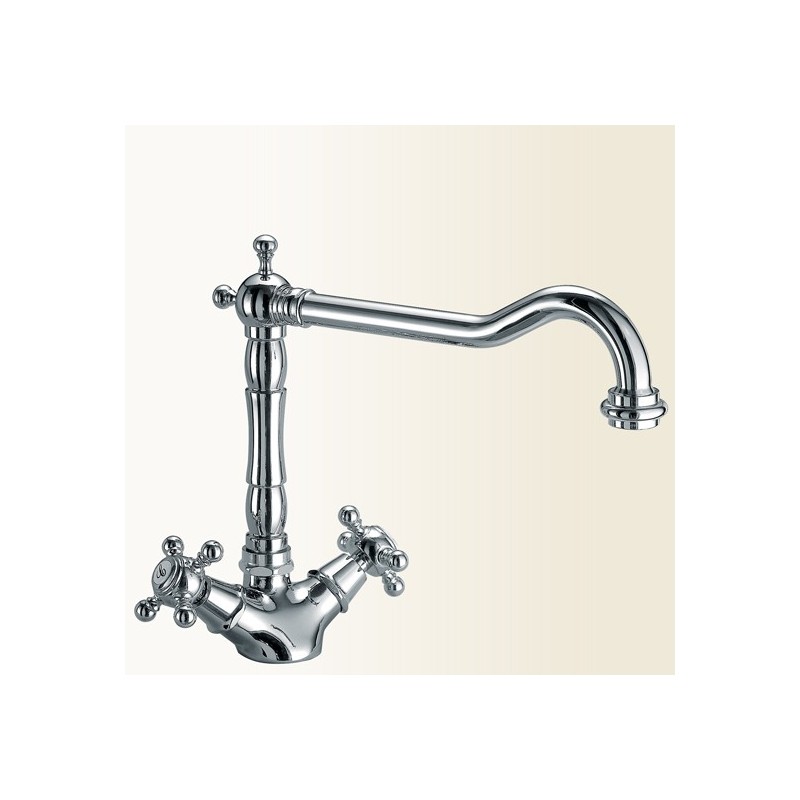 PAPIRO monoforo per lavello canna antica finitura cromo