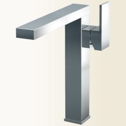 NEW SPACE Miscelatore monocomando per lavabo con leva laterare, prolunga 130 mm e bocca lunga finitura cromo