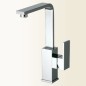 NEW SPACE Miscelatore monocomando per lavabo con canna alta finitura nickel spazzolato