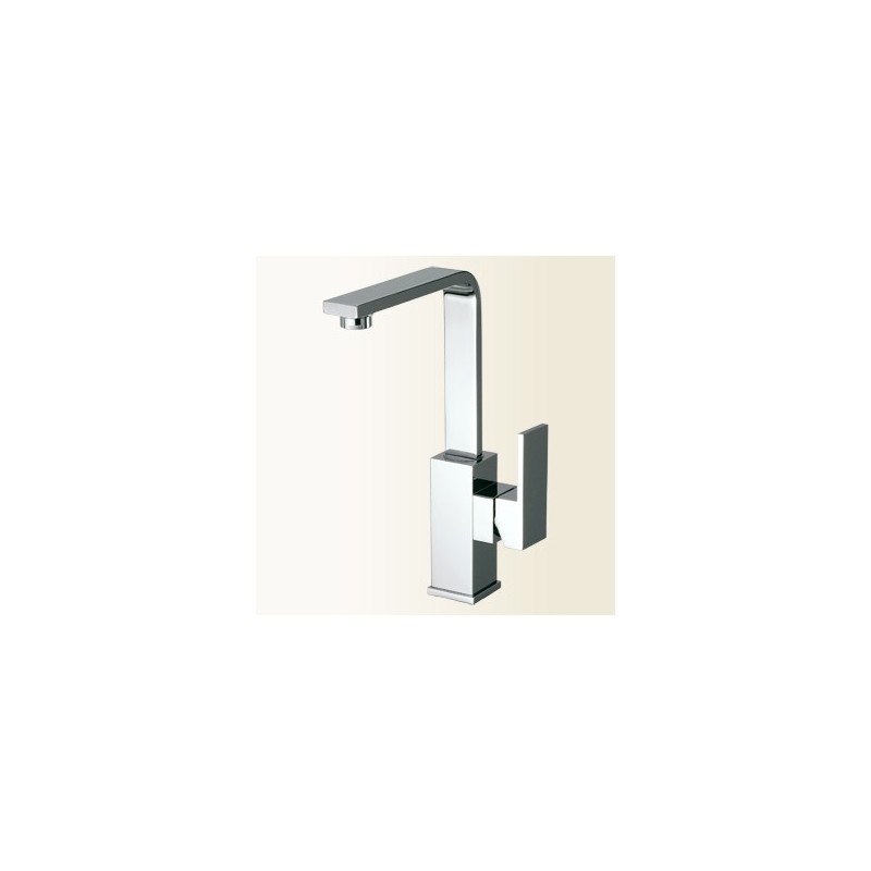 NEW SPACE Miscelatore monocomando per lavabo con canna alta finitura nickel spazzolato