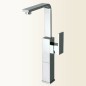 NEW SPACE Miscelatore monocomando per lavabo con canna alta, prolunga 70 mm finitura nickel spazzolato