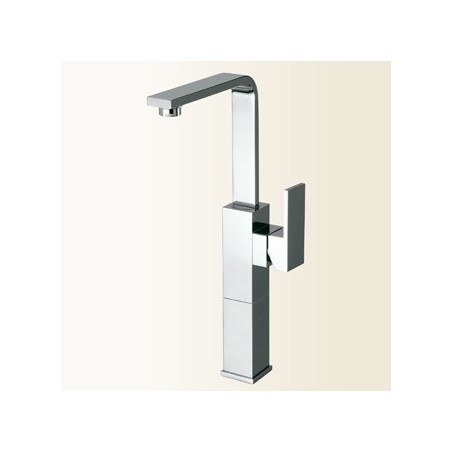 NEW SPACE Miscelatore monocomando per lavabo con canna alta, prolunga 130 mm finitura nickel spazzolato