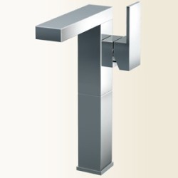 NEW SPACE Miscelatore monocomando per lavabo con leva laterare, prolunga 200 mm finitura nickel spazzolato