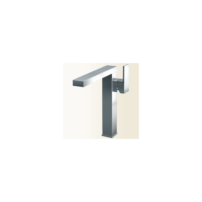 NEW SPACE Miscelatore monocomando per lavabo con leva laterare, prolunga 130 mm e bocca lunga finitura nickel spazzolato