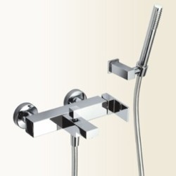 NEW SPACE Miscelatore per vasca esterno finitura nickel spazzolato