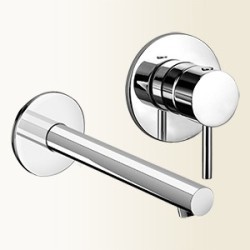 HEOS Miscelatore per lavabo ad incasso finitura nickel spazzolato