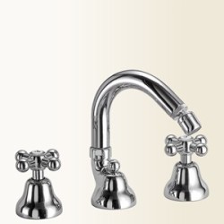 NOA batteria bidet 3 fori con canna finitura cromo