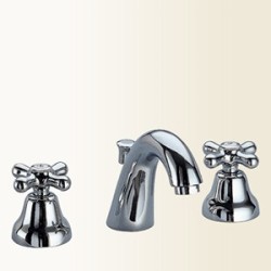 OASI batteria per lavabo tre fori con bocca finitura cromo