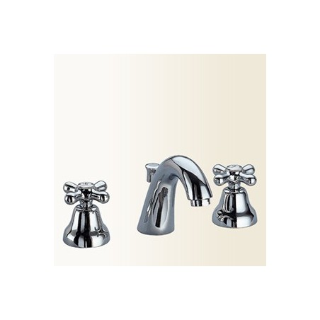 OASI batteria per lavabo tre fori con bocca finitura cromo