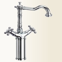PAPIRO monoforo per lavabo con canna e prolunga 130 mm alta finitura oro