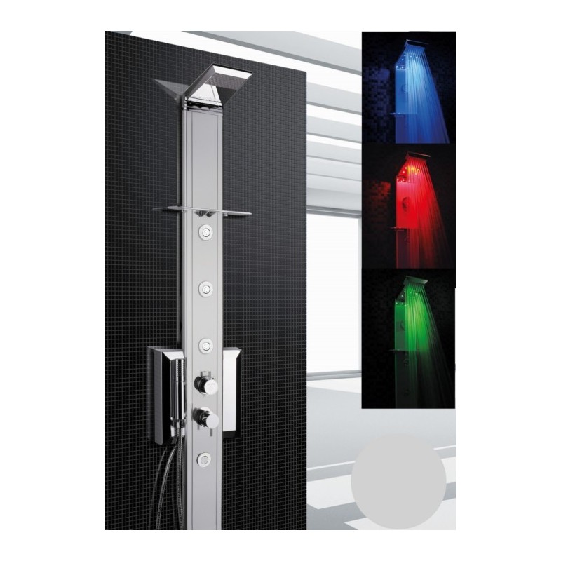 PRISMA CROMOTERAPIA pannello doccia monocomando 185 finitura satinato