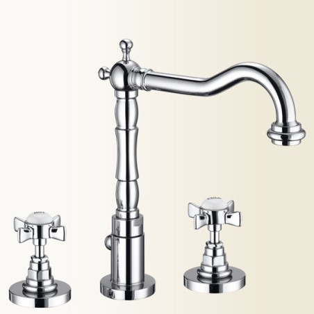 LIVINGSTONE batteria lavabo con canna alta finitura cromo