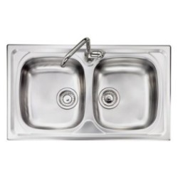 OLYMPUS lavello in acciaio inox a due vasche finitura satinato