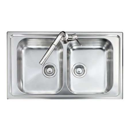 OLYMPUS lavello in acciaio inox a due vasche finitura satinato