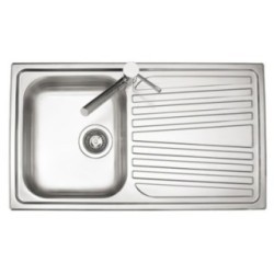 OLYMPUS lavello in acciaio inox ad una vasca + gocciolatoio a SX finitura satinato