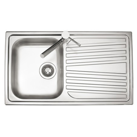 OLYMPUS lavello in acciaio inox ad una vasca + gocciolatoio a SX finitura satinato