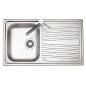 OLYMPUS lavello in acciaio inox ad una vasca + gocciolatoio a SX finitura satinato
