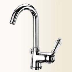 NEW VINTAGE miscelatore per lavabo con canna alta finitura cromo-oro