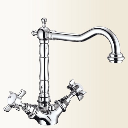 LIVINGSTONE monoforo lavabo con canna alta finitura cromo