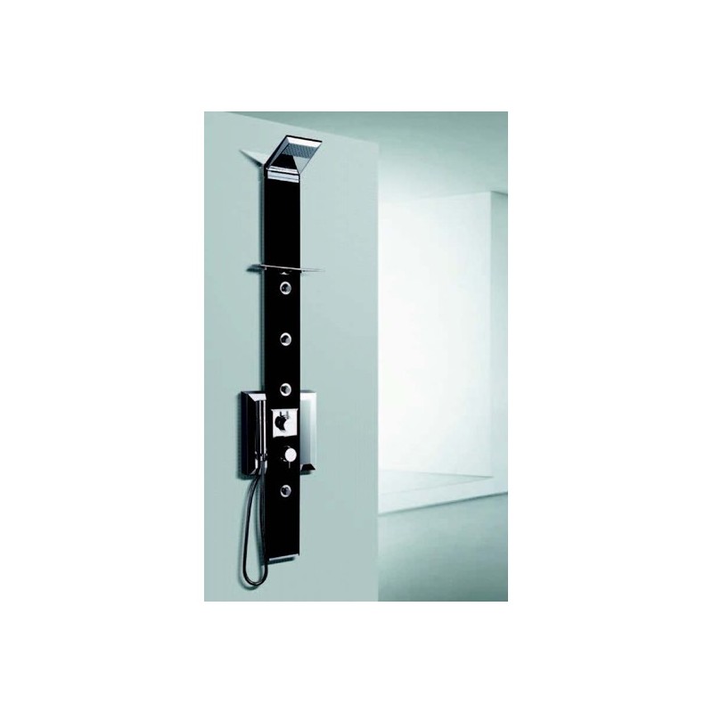 PRISMA CROMOTERAPIA pannello doccia monocomando 140 con cromoterapia finitura nero