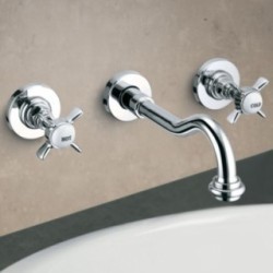 LIVINGSTONE batteria lavabo a parete finitura cromo