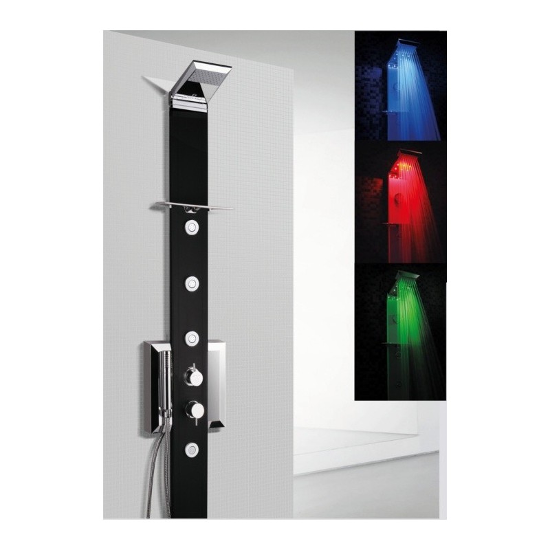 PRISMA CROMOTERAPIA pannello doccia termostatico 185 finitura nero