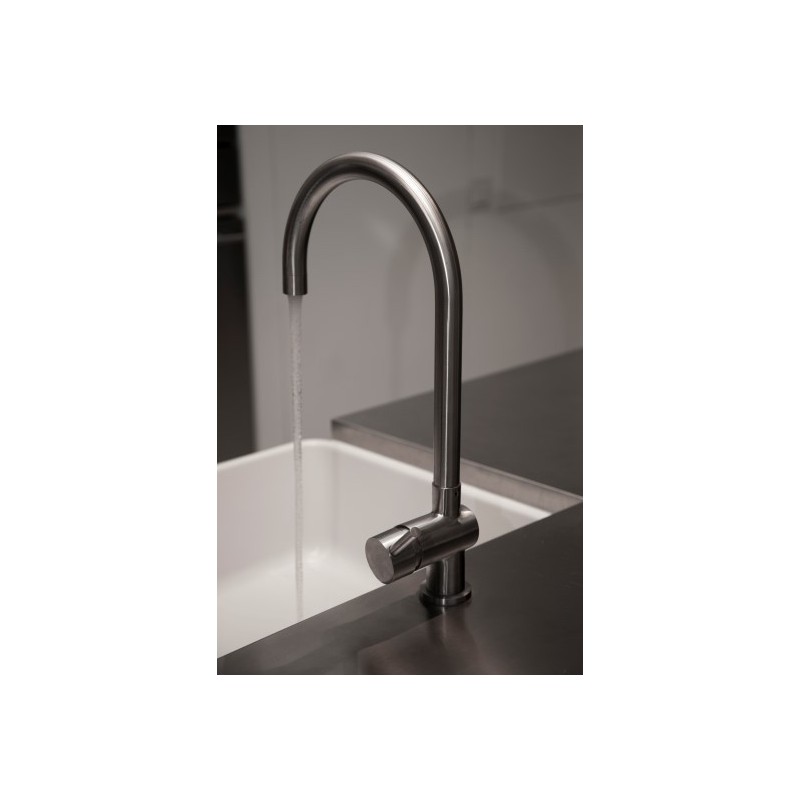 PE miscelatore lavello in acciaio inox canna girevole finitura satinato