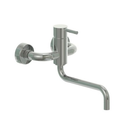 MINIMAL miscelatore lavello a muro in acciaio inox canna girevole finitura satinato