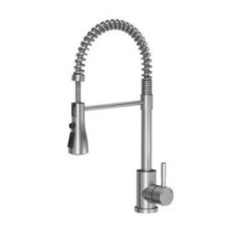 miscelatore lavello con doccia estraibile in acciaio inox finitura satinato