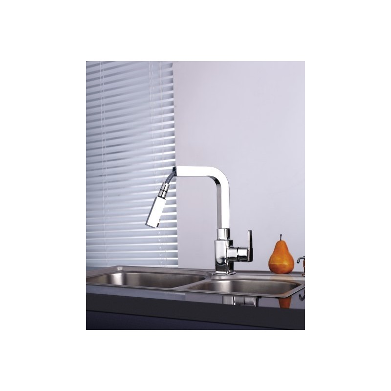 BROOKLYN 88 miscelatore lavello estraibile in acciaio inox finitura satinato