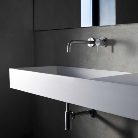 MINIMAL miscelatore lavabo incasso in acciaio inox finitura satinato